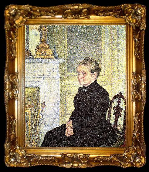 framed  Theo Van Rysselberghe Portrait of Madame Charles Maus, ta009-2